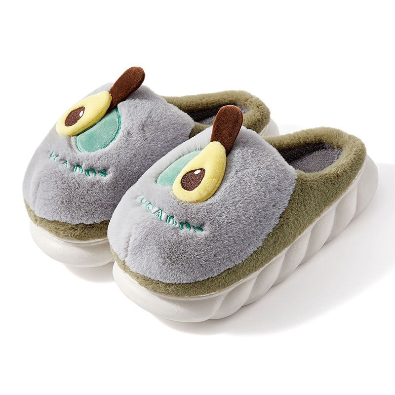 Men's And Women's Home Cute Thick Bottom Non-slip Fluffy Slippers