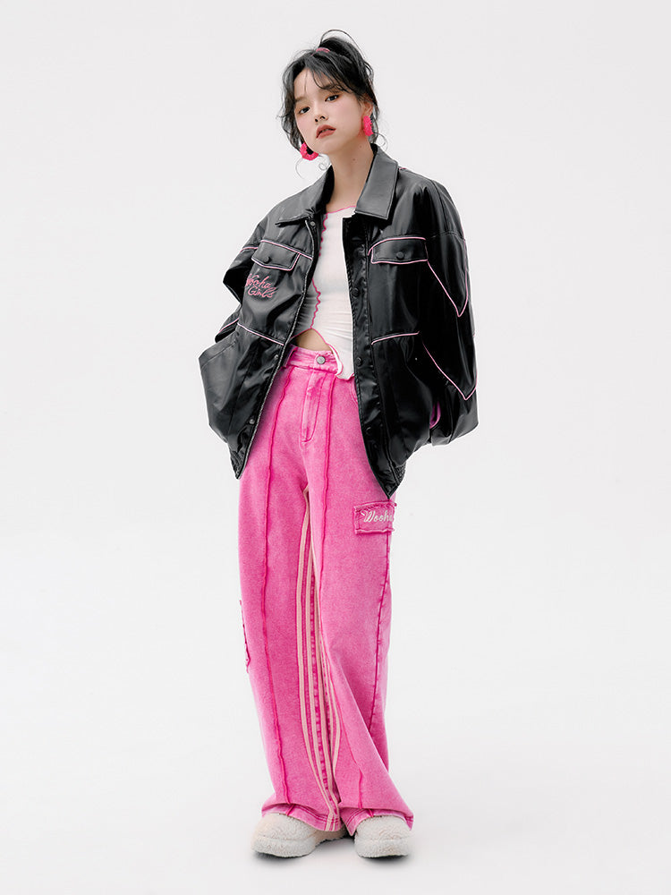 Contrasting Color Handsome All Match Oversize Women's Jacket