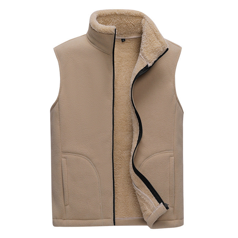 Men's Autumn And Winter Plus Cashmere Dad Casual Warm Vest