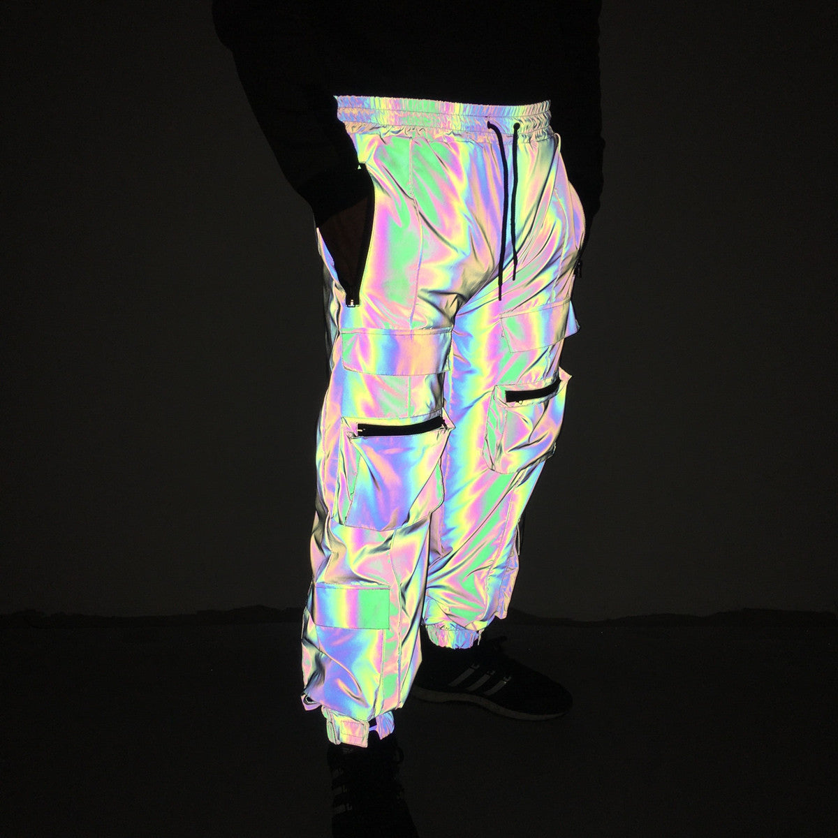 Functional Multi-pocket Colorful Reflective Overalls