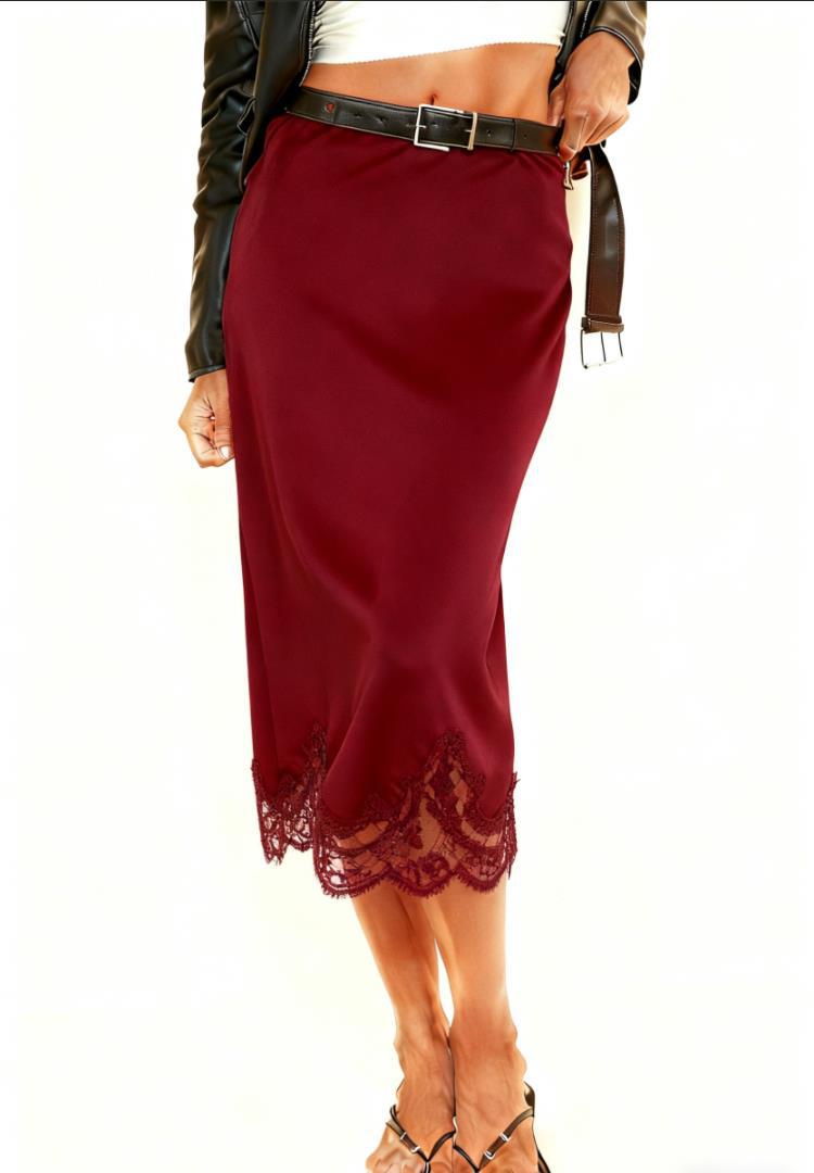 Women's Lace Patchwork Color Block Skirt
