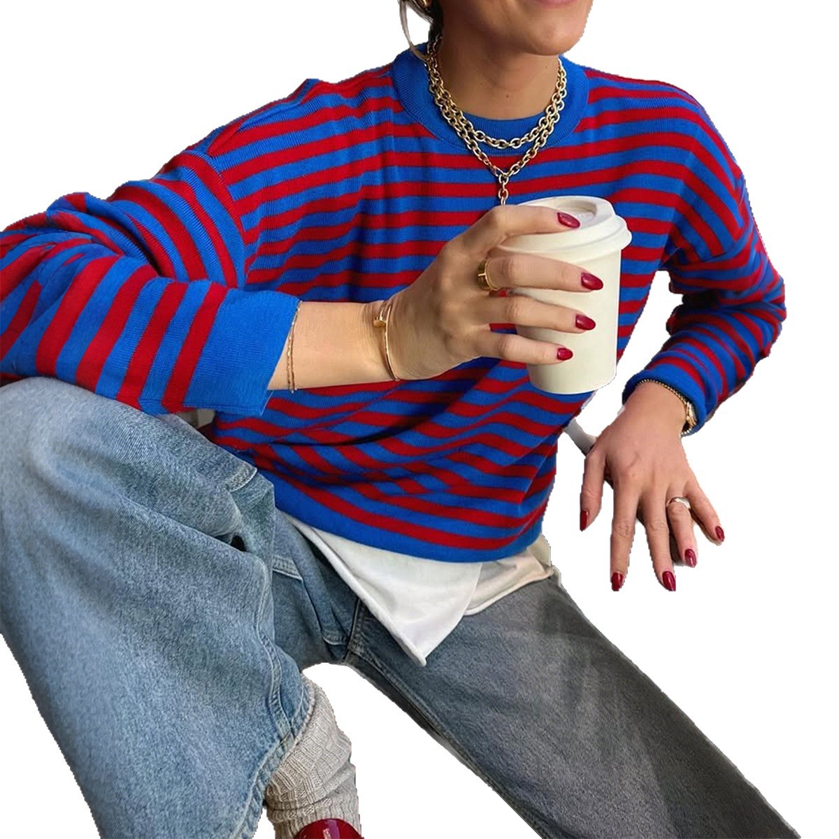 Leisure Simple Striped Long Sleeve