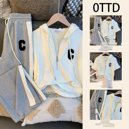 Camo-style Casual Sports Two-piece Pants Set