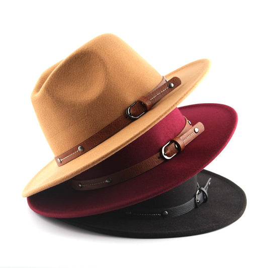 Flat Top Jazz Top Hat Men And Women British Woolen Hat
