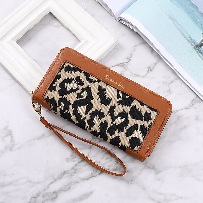 European And American Wallet Female Long Leopard Print Fashion Classic Large Capacity Zipper Multi-functional Multi-card-slot Clutch Female