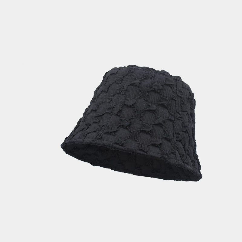 Cloud Pleated Bubble Check Bucket Hat