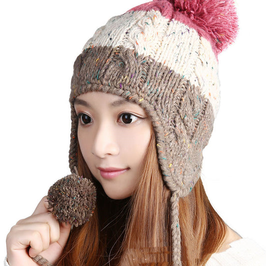 Versatile Tricolor Patchwork Ear Guard Ball