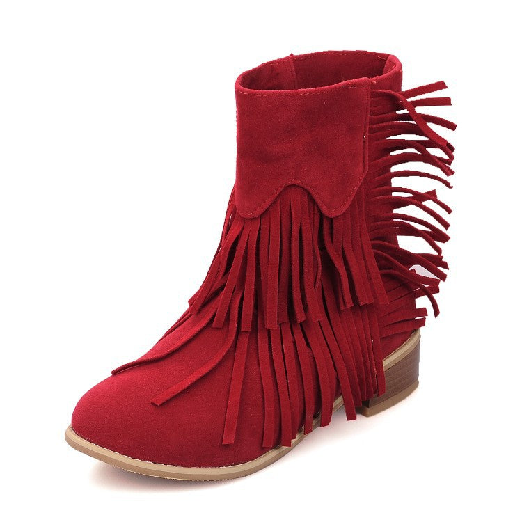 Simple Wind Suede Plus Size Short Boots