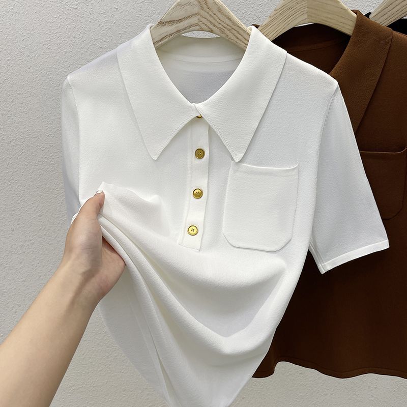 Lapel Ice Silk Short Sleeve