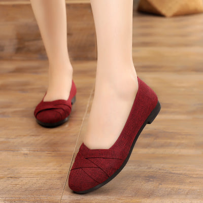 Women's Fashion Cloth Shoes Summer Soft Sole Flat Heel