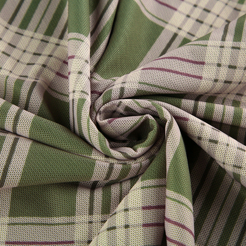 Girl's Plaid Straight Green Skirt