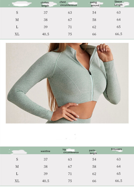 Yoga Suit Women's Zipper Tight Long Sleeve High Waist