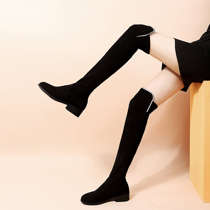 New Women's Knee High Elastic Boots