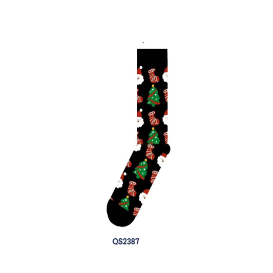 Male And Female Middle Tube Christmas Stockings Cartoon Cute Mid-calf Length Socks
