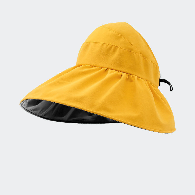 Foldable Fisherman Hat Summer Empty Top Sun Protection Hat UV Protection Upf50 Sun Visor Full-face Sunhat For Women