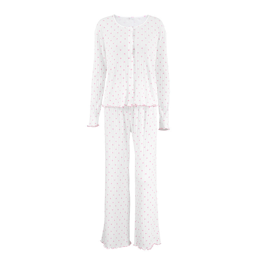 Cotton-polyester Comfortable And Soft Long-sleeve Pajama Pants