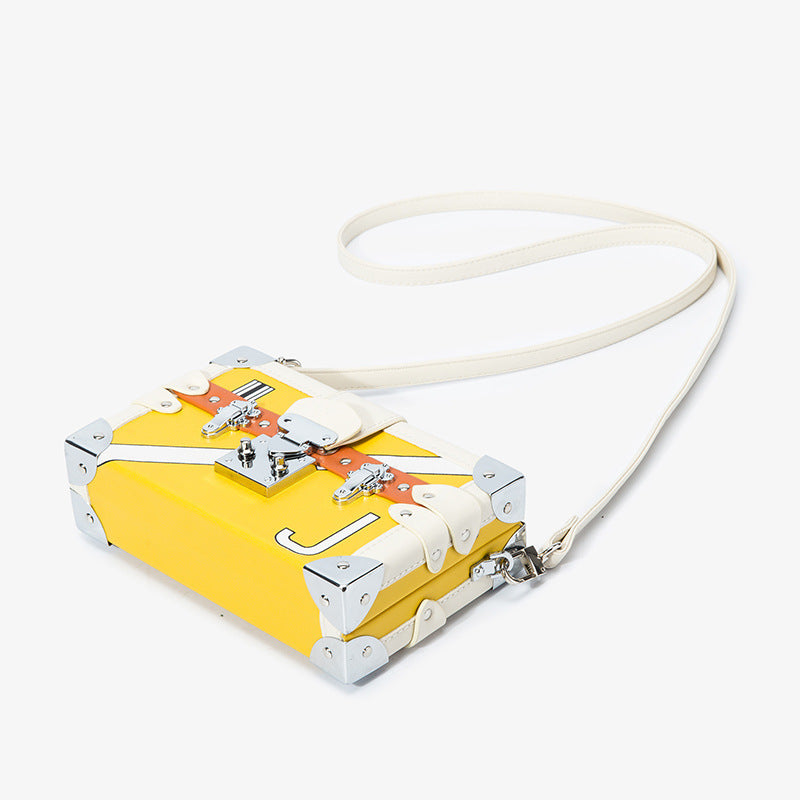 Box Bag Small Square Bag Shoulder Messenger Bag Hit Color Lock Small Bag