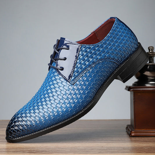 Mens Stylish Formal Pointed-toe Lace-up Leather Shoes