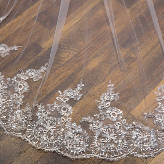 Wedding Accessories Studio Photography Broadband Hair Comb Long Sequins Lace