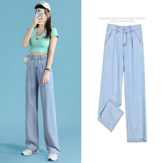 Straight Fit Høj Talje Tencel Wide Leg Jeans