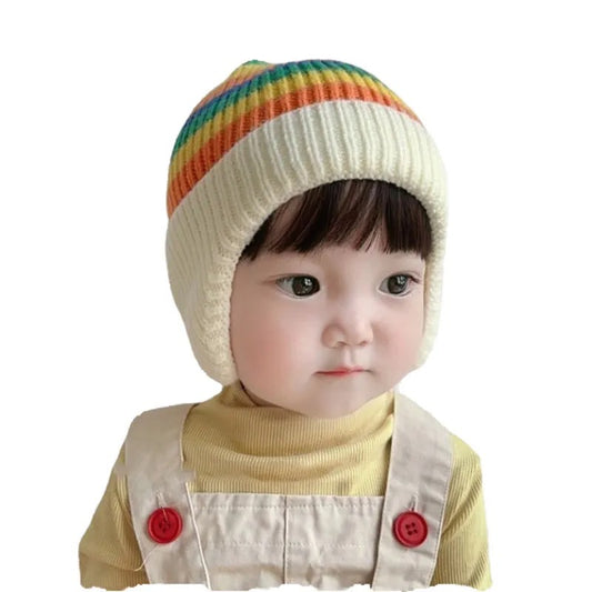 Girls' Knitted Wool Keep Warm Earmuffs Hat