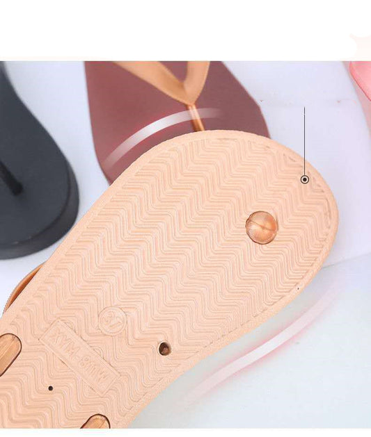 Beach Flip-flops Women's Summer Fashion Non-slip Wedge Heels Korean Version