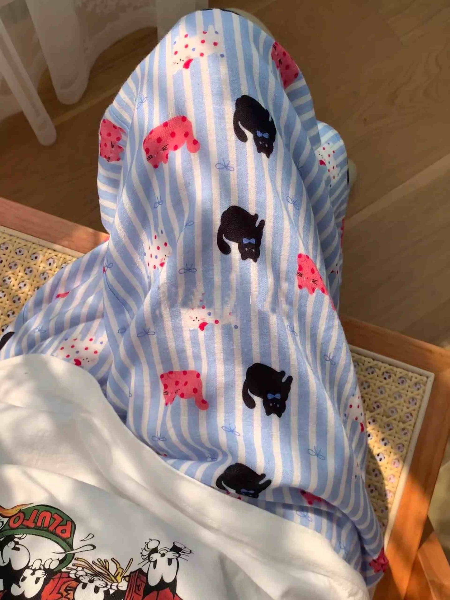 Cute Cat Print Pajama Pants Women's Plus Size Loose Casual Pants