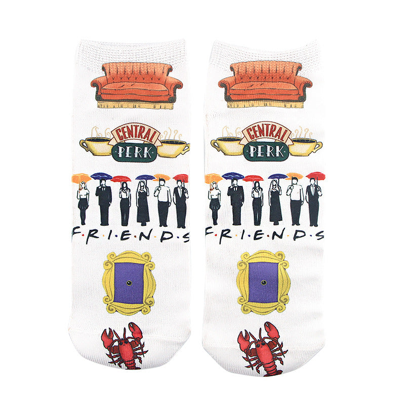 Socks Breathable And Sweat-absorbing Anti-odour Jane Creative Cartoon