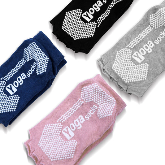 Women Yoga Socks Anti-slip Five Fingers Backless Cotton Silicone Non-slip 5 Toe Winter Female Ballet Gym Foot Care Socks 1pair