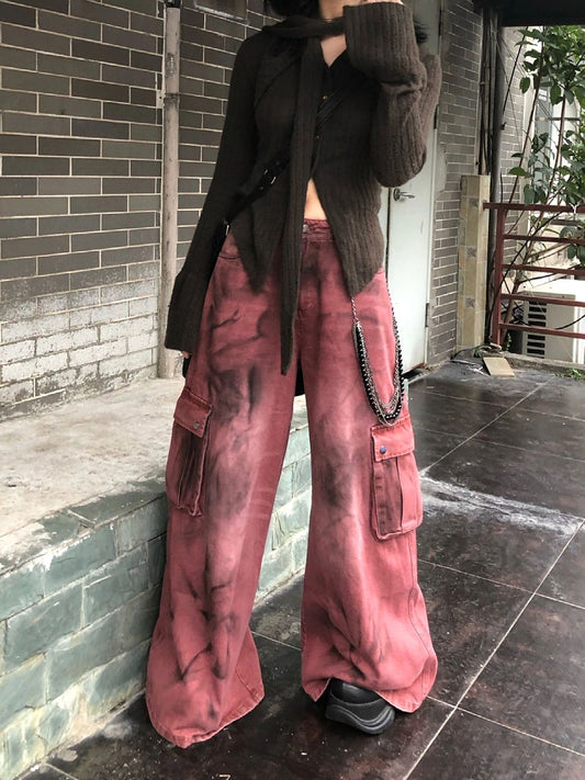 Women's Design Tie-dye Loose Drooping Casual Mopping Pants