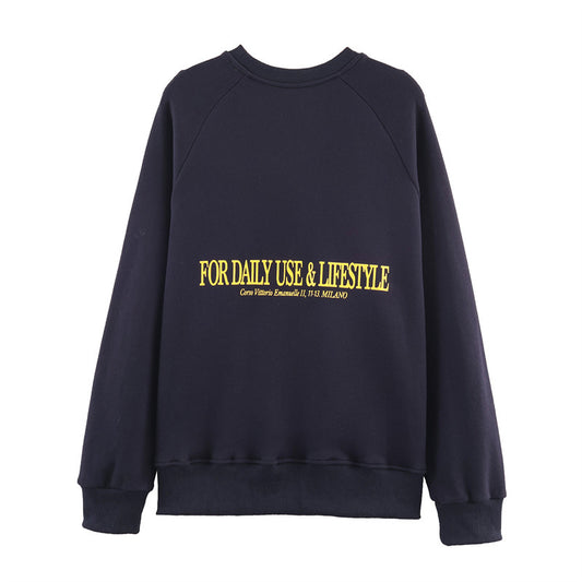 Sweatshirt til kvinder med rund hals og print