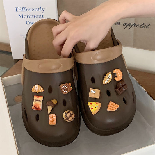 Women's Outer Fashion Premium Ice Cream Pizza Hole Shoes