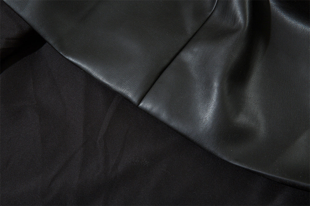American Style With Belt Mid-length PU Leather Coat For Men Autumn And Winter