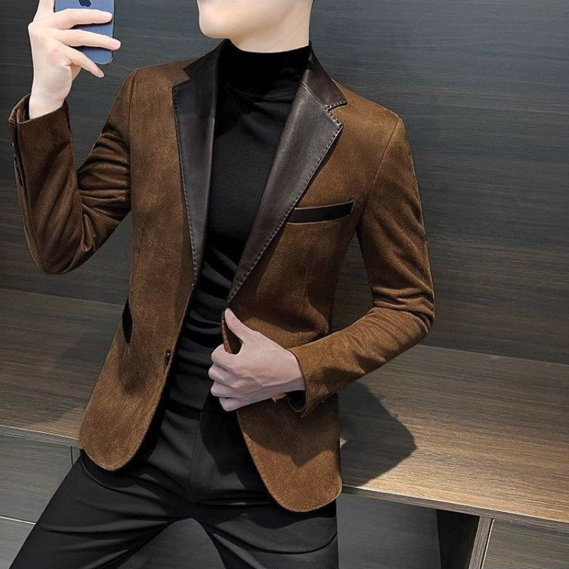 Fashion Casual Men's Patchwork Jacket