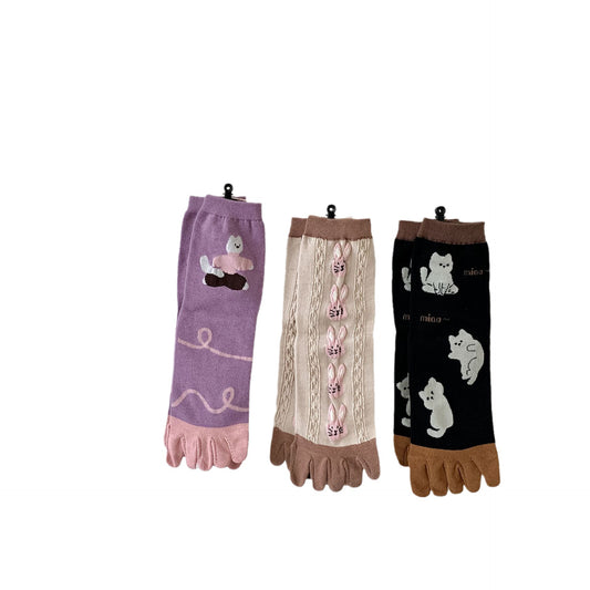 Women's Mid Tube Stockings Cute Cartoon Pattern