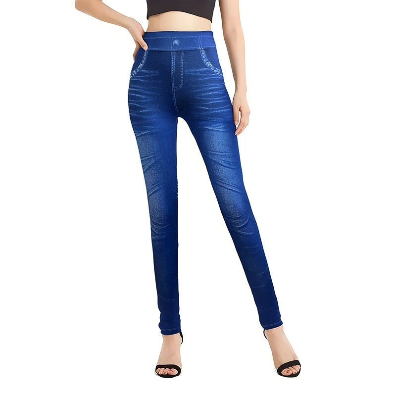 High-elasticity Womens Denim-style Leggings