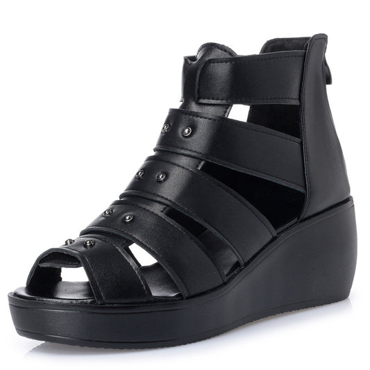 Thick Soled Thick Heeled Sandals