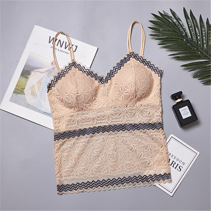 Long Two-color Lace On The Chest To Prevent Exposure