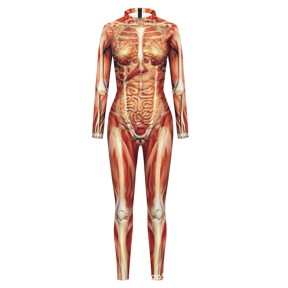 Simulation Skeleton One-piece Tights