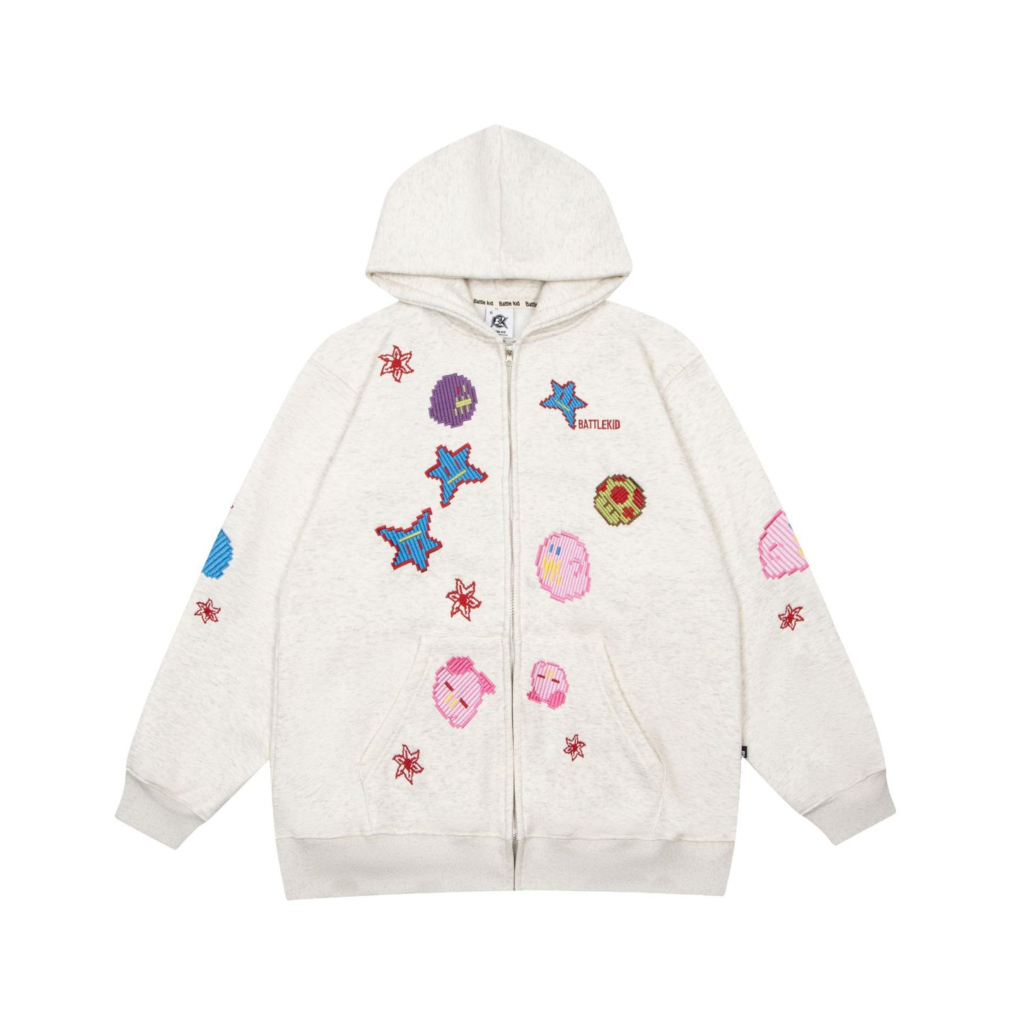 New BK Series Men's And Women's Identical Graffiti Printed Cardigan Hoodie