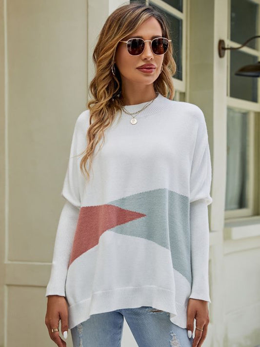Women's Loose Batwing Sleeve Pullover Sweater