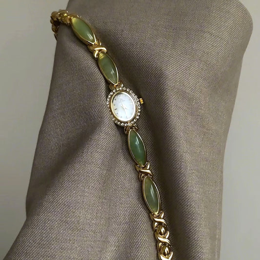 Natural Dongling Stone Hetian Jade Live Premium Chain Watch