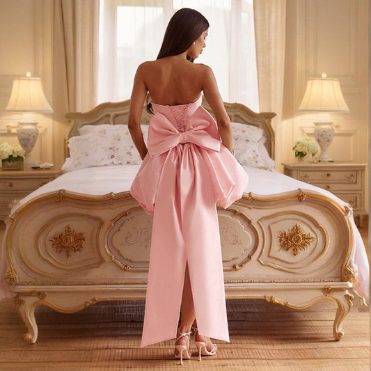 Womens Strapless Dress With A One-shoulder Neckline