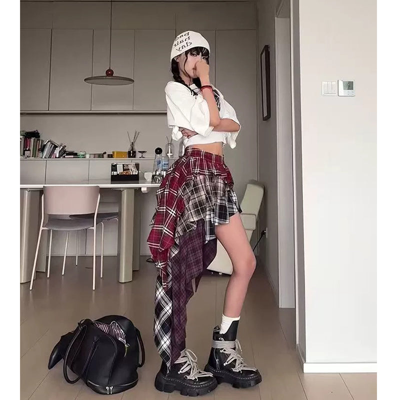 Patchwork Irregular Design Slim-fit Hot Girl Skirt