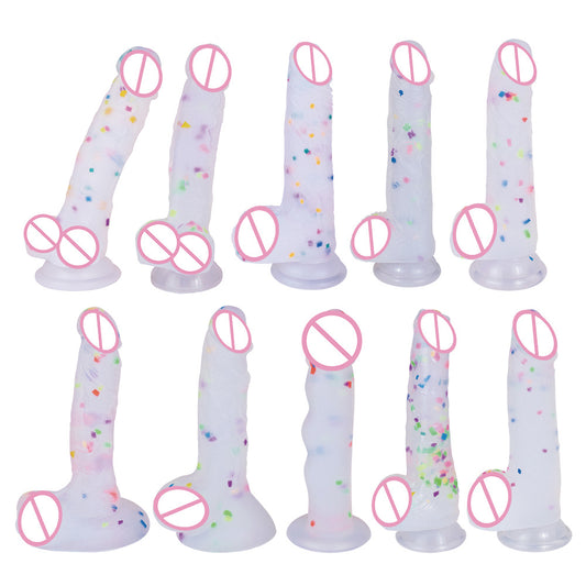 Confetti Color Particles High Transparent Jelly Crystal Rainbow Silicone