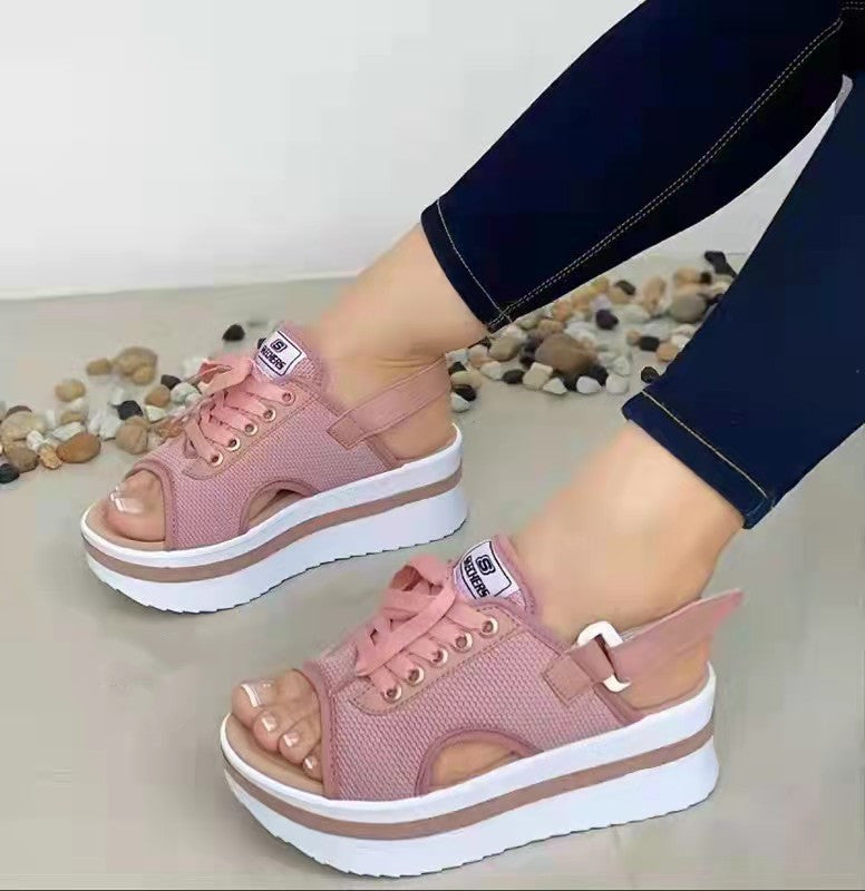 Women's New Thick Sole Velcro Strap Roman Sandals