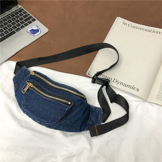Denim Chest Bag Harajuku Style Ins Japanese And Korean