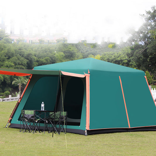 Udendørs Fuldt Automatisk Aluminiumsstang 3-4-5-8 Personers Dobbeltlags Fortykket Regnvejr Felt Camping Stort Telt