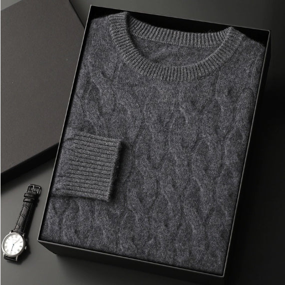 Men's Half Turtleneck Thick Sweater Pullover Knit Shirt