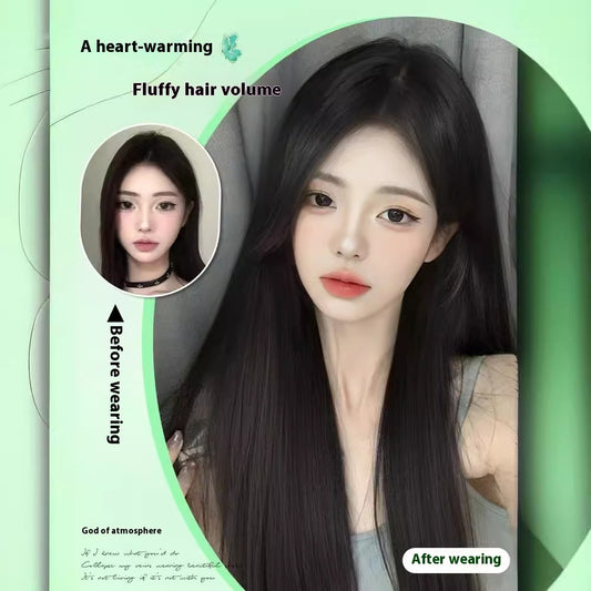 Female Full-head Wig Forehead Lace Seamless Fluffy Wig